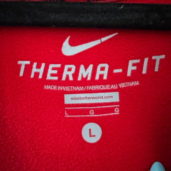 Nike Therma-Fit Red Quarter Zip Pullover Size L - Picture 4 of 6